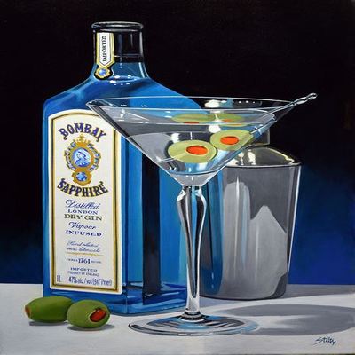 THOMAS STILTZ - Bombay Martini - Oil on Canvas - 33x21 inches
