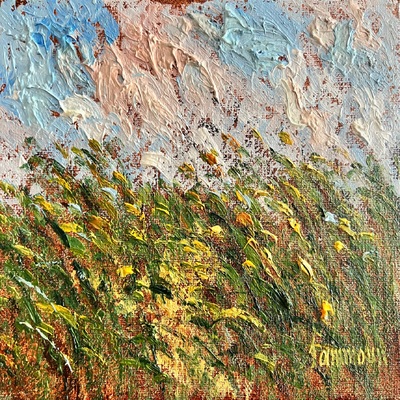 SAMIR SAMMOUN - Green Wheat Field - Oil on Canvas - 8x10 inches