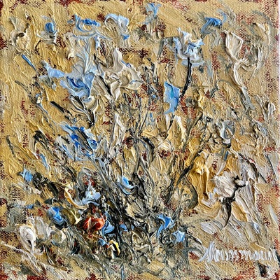 SAMIR SAMMOUN - Notes bleues, étude - Oil on Canvas - 8x10 inches