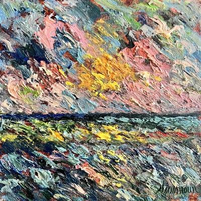 SAMIR SAMMOUN - Sunset on the Sea - Oil on Canvas - 8x10 inches