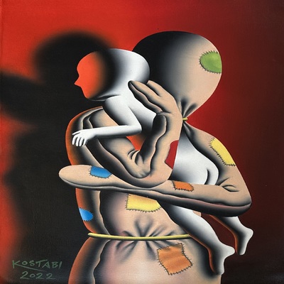 MARK KOSTABI - Years of Experience - Oil on Canvas - 21x14 inches