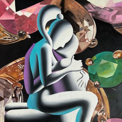 MARK KOSTABI - Facets of Emotion - Oil on Canvas - 21x21 inches