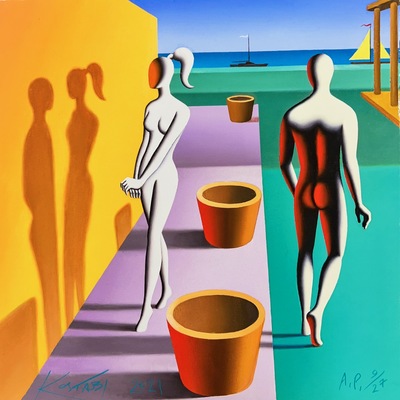 MARK KOSTABI - Love At First Sight - Limited Edition Giclee on Paper - 18x18 inches
