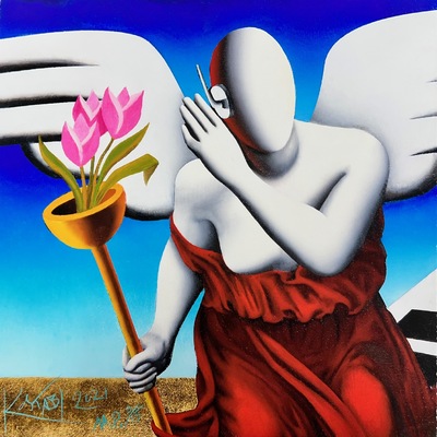 MARK KOSTABI - Service Call - Limited Edition Giclee on Paper - 19.75x19.75 inches