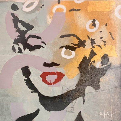 CRAIG ALAN - Bombshell - Acrylic and Mixed Media on Canvas - 30x30 inches