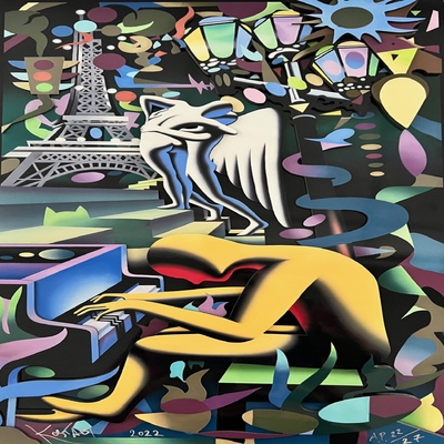 MARK KOSTABI - Spectral Harmony - 3D Sculptagraph - 15.75W x 29H x 1D inches
