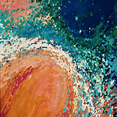 MARGARET JUUL - Sunburst - Acrylic on Canvas - 38 x 52 inches