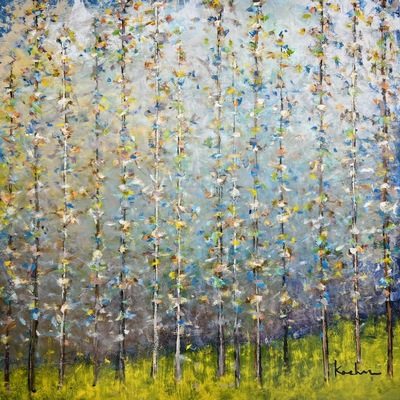 JEFF KOEHN - Foggy Blue - Oil on Canvas - 40 x 40 inches