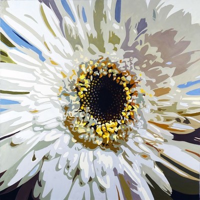 THOMAS STILTZ - Cream Gerbera - Oil on Canvas - 36x36 inches