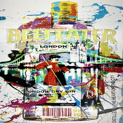 THE BISAILLON BROTHERS - Beefeaters - Embellished Giclee on Canvas - 36x18 inches