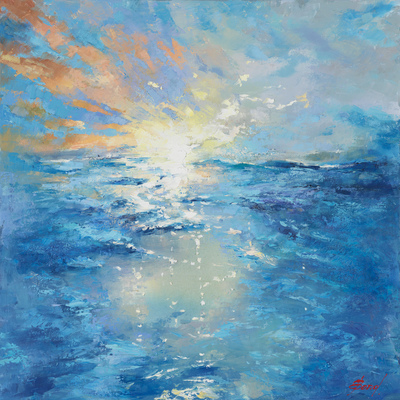 ELENA BOND - Impression Sunrise - Oil on Canvas - 36x36 inches