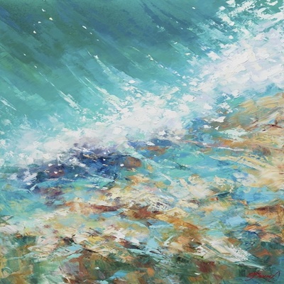 ELENA BOND - The Sound Of Waves - Oil on Canvas - 48x30 inches