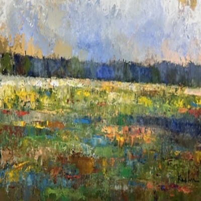 JEFF KOEHN - Summer Marsh - Oil on Canvas - 24x60 inches