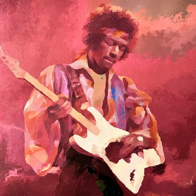 STAS NAMIN - Jimi Hendrix - Oil on Canvas - 25x30 inches