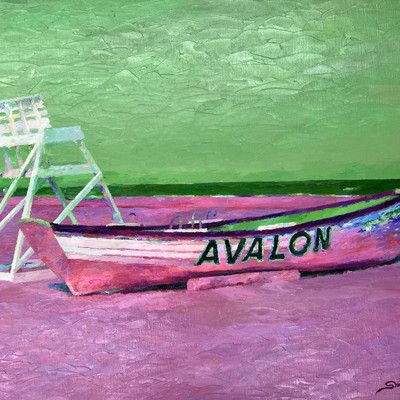 STAS NAMIN - Avalon Beach - Oil on Canvas - 26x32 inches