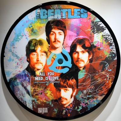 THE BISAILLON BROTHERS - Beatles Vinylgraph - Mixed Media - 36x36 inches