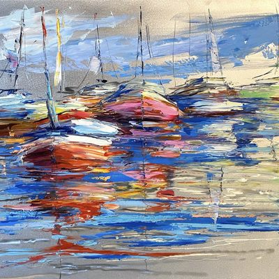 ELENA BOND - At Sea - Oil on Metal Panel - 24x36 inches