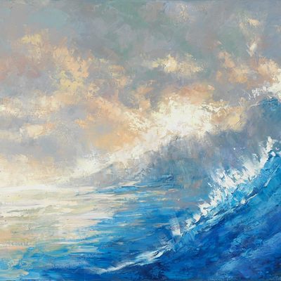 ELENA BOND - In Search of the Wave - Oil on Canvas - 30x48 inches
