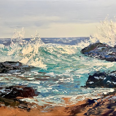 MICHAEL McGRADY - Withstanding the Surge - Oil on Canvas - 36x48 inches