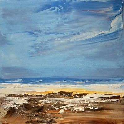 MICHAEL McGRADY - Beach Time - Oil on Canvas - 12x12 inches