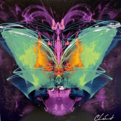 CHAD SMITH - Satan's Butterfly - Mixed Media Canvas - 24x24 inches