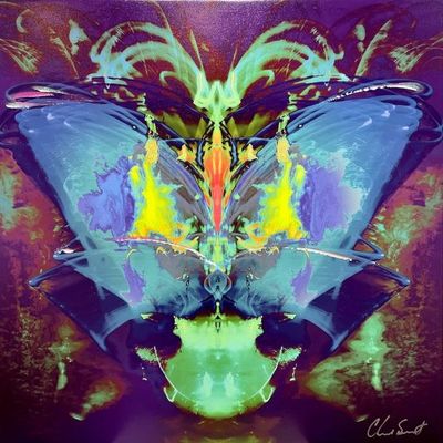 CHAD SMITH - Satan's Butterfly - Mixed Media Canvas - 36x36 inches