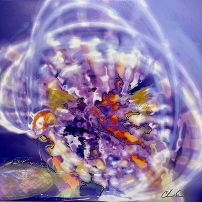 CHAD SMITH - Violent Violet - Mixed Media Canvas - 36x36 inches