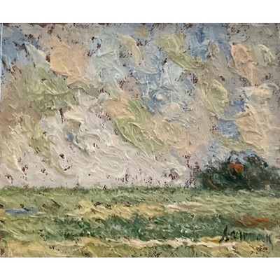 SAMIR SAMMOUN - Champ de blé vert - Oil on Canvas - 8 x 10 inches