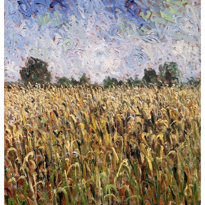 SAMIR SAMMOUN - Champ de Maïs en septembre - Oil on Canvas - 36 x 30 inches