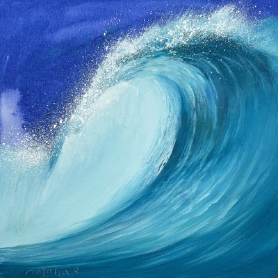 NATALYA ROMANOVSKY - Wave Series IV - Acrylic on Canvas - 16 x 16 inches