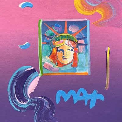PETER MAX - Liberty Head - Mixed Media Paper - 11x8.5 inches
