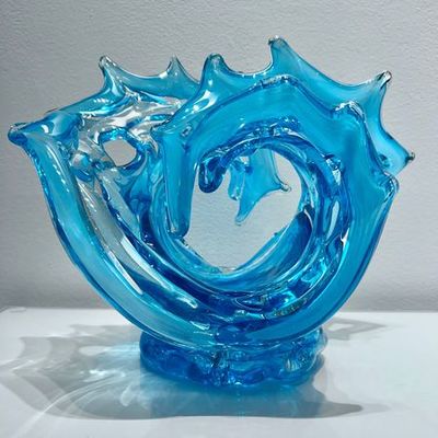 DAVID WIGHT - Water Dance Clearwater w/ Luminescent Edge - Glass - 10.75" L x 12" W x 13.5" D
