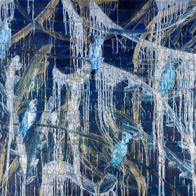HUNT SLONEM - Tropical Storm - Oil on Canvas - 72x84 inches