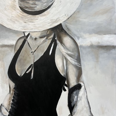 LOIS MANTAK - Demure - Acrylic on Canvas - 30 x 40 inches
