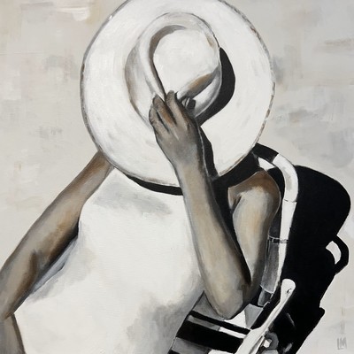 LOIS MANTAK - Do Not Disturb - Acrylic on Canvas - 24 x 24 inches