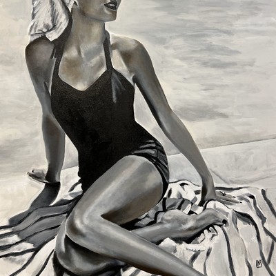LOIS MANTAK - Vacay - Acrylic on Canvas - 36 x 36 inches