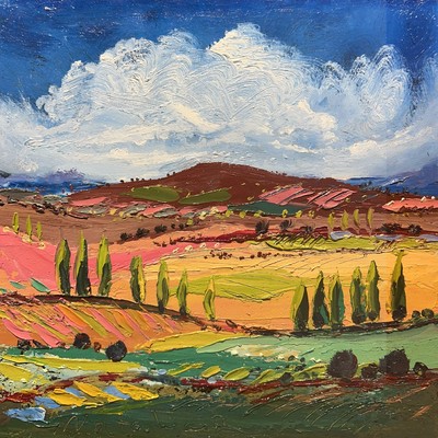 NATALYA ROMANOVSKY-Vinery NATALYA ROMANOVSKY - Vinery - Oil on Canvas - 12 x 12 inches