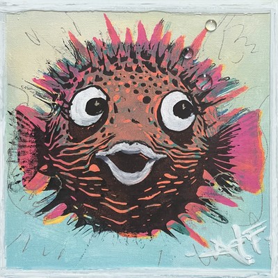 AUTUMN de FOREST - Squirt - Acrylic on Canvas - 12 x 12 inches