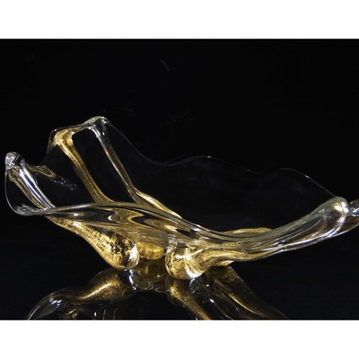 WILL DEXTER - Clear Octo Bowl W/ 23 Karat Gold - Glass