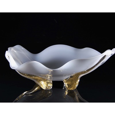 WILL DEXTER-Opal Octo Bowl W/ 23 Karat Gold WILL DEXTER - Opal Octo Bowl W/ 23 Karat Gold - Glass