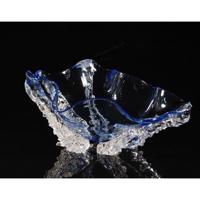 WILL DEXTER - Cobalt Blue Lip Octo Bowl - Glass