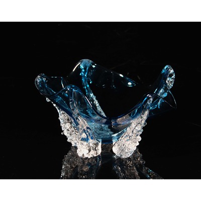 WILL DEXTER-Steel Blue Octo Bowl WILL DEXTER - Steel Blue Octo Bowl - Glass
