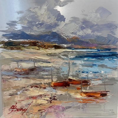 ELENA BOND - Boundless Sea - Oil on Aluminum Panel - 12x12 inches