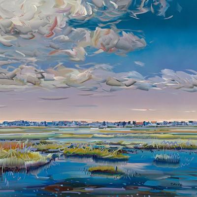 JOSEF KOTE - Something Blue - Acrylic on Canvas - 40x40 inches