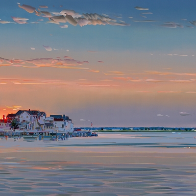 JOSEF KOTE - Overlooking The Bay - Acrylic on Canvas - 36x60 inches