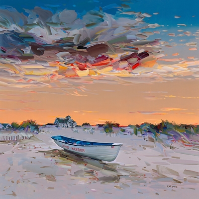 JOSEF KOTE - Golden Silence (Stone Harbor) - Acrylic on Canvas - 48x48 inches