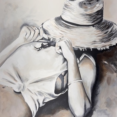 LOIS MANTAK - Quiet Shelter - Acrylic on Canvas - 40x30 inches