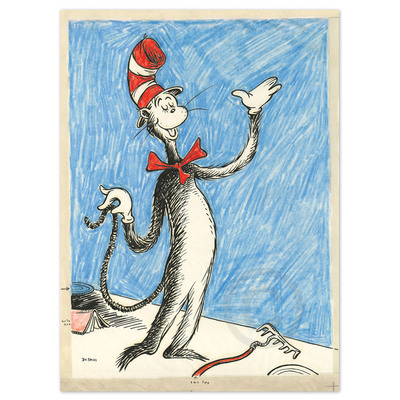 DR. SEUSS - The Cat That Changed the World - Mixed-Media Pigment Print on Archival Somerset Paper - 40 x 29 inches