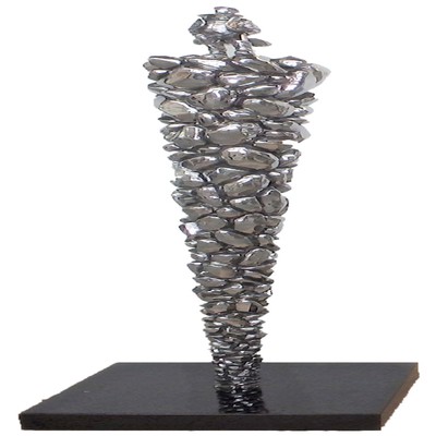MACKENZIE THORPE - Beautiful View - Stainless Steel Sculpture / Granite Base - 74" H x 18" W x 18" D
