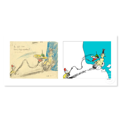 DR. SEUSS - Do You Like Green Eggs and Ham? Diptych - Fine Art Pigment Print on Acid-Free Paper - 14 x 32.5 inches